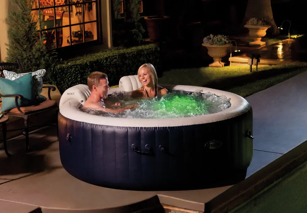 Jacuzzi gonflabil Intex PureSpa Plus Bubble Massage 196 x 71 cm - imagine 3