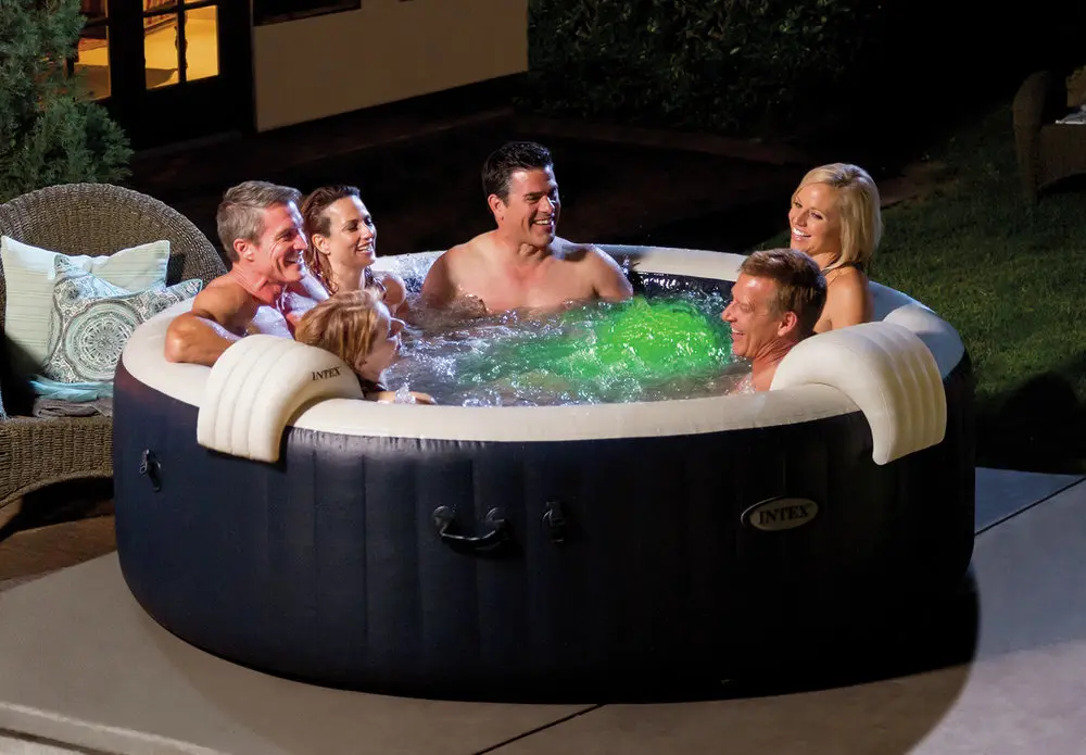 Jacuzzi gonflabil Intex PureSpa Plus Bubble Massage 216 x 71 cm - imagine 3