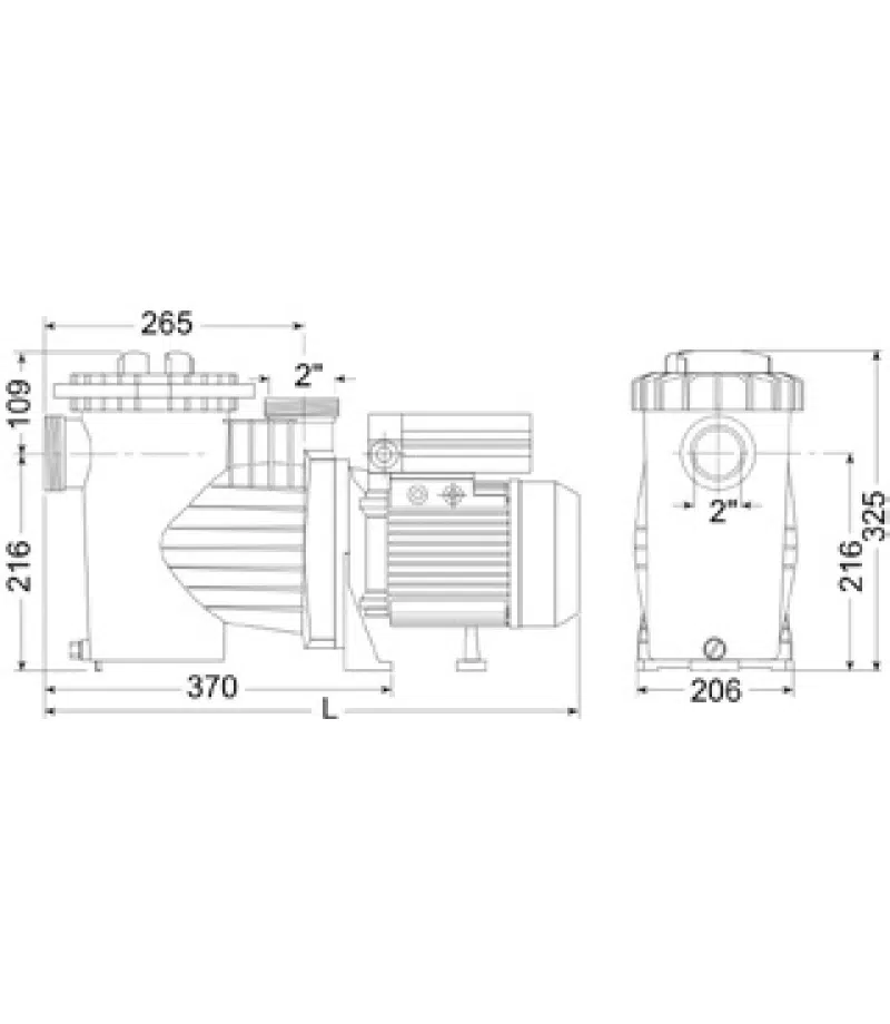 Pompa filtrare apa piscina SACI Winner 100T 20m³/h H=8m 1 CP 400V - imagine 3